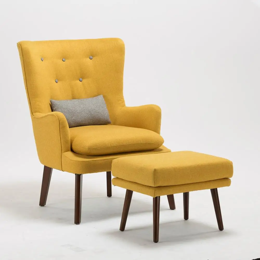  Тканевый стул Wingback домашняя мебель одинарный диван для гостиной с подставкой ног оптовая