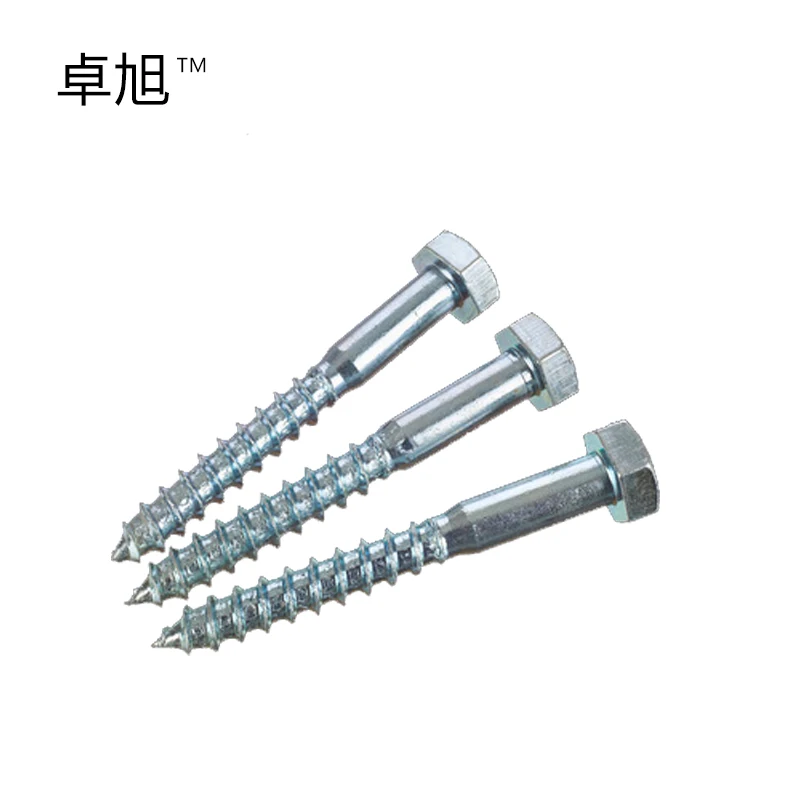 DIN571, Шестигранная головка, деревянные винты, оцинкованные Крепежные изделия, специальные детали под заказ, деревянные болты