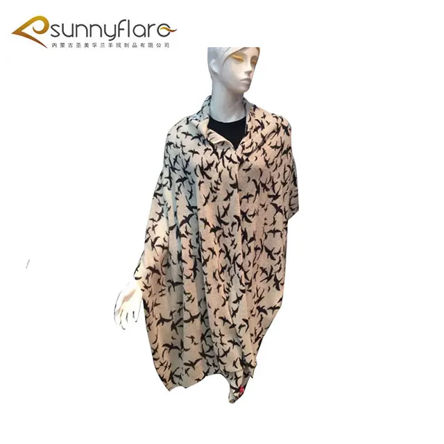 Ladies 100% pure cashmere colorful print scarf