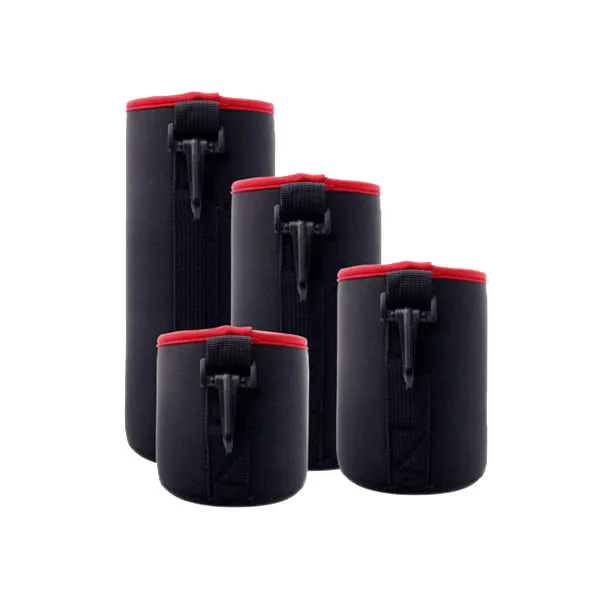4x 5mm Thick DSLR camera Drawstring Soft Neoprene Waterproof Lens Pouch Bag Cover for Sony Canon Nikon Pentax Olympus Panasonic