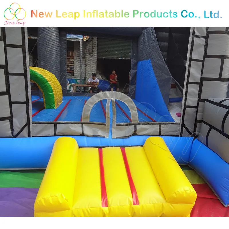 0.55mm PVC commercial grade inflatable dinosaur bouncy castle with slide