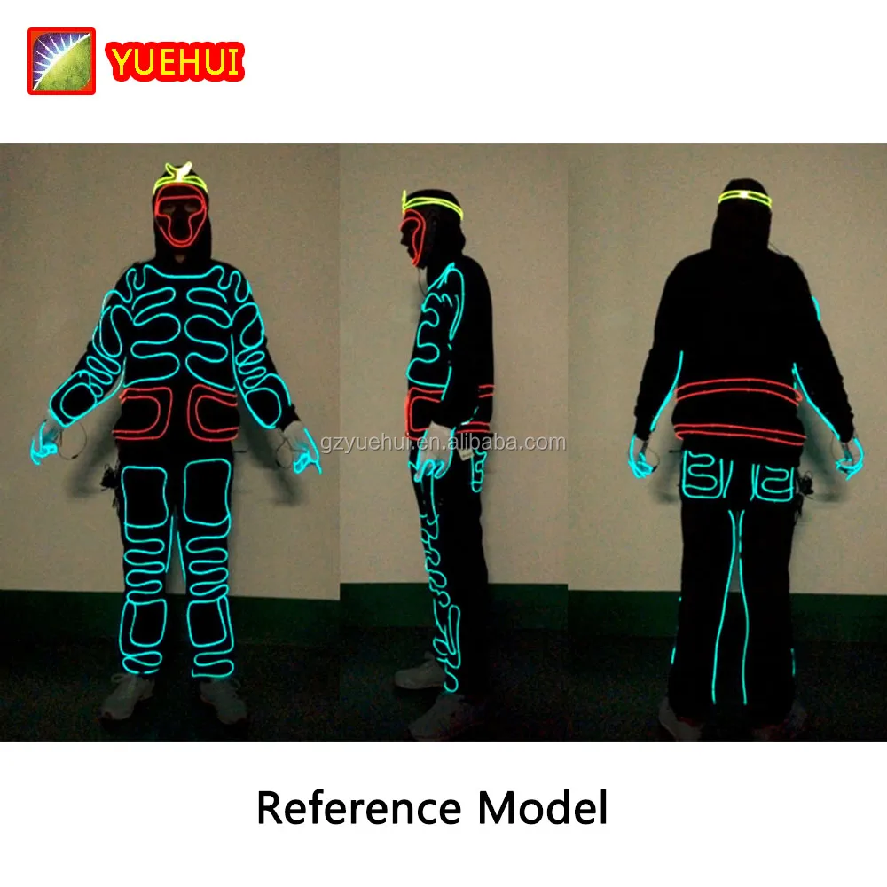 Led Fluorescent Party Led Costume Manufacturer Wedding Lights Costume Robot Led Rave Decorations for Parties Rave Clothes