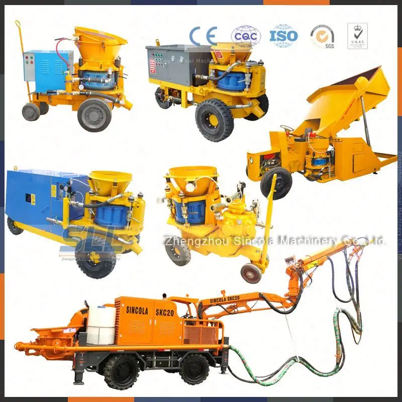 Excellent stable concrete spraying equipment high pressure dry mix gunite shortcrete machine