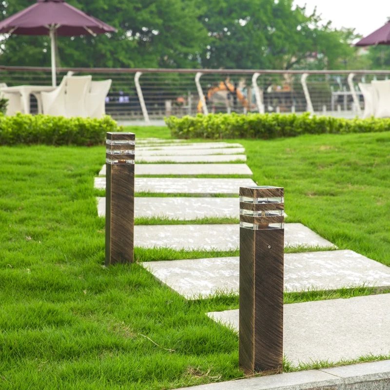 Fast Shipping Outdoor Landscape Lawn Aluminum Waterproof IP55 40CM 60CM Height LED Bollard Light