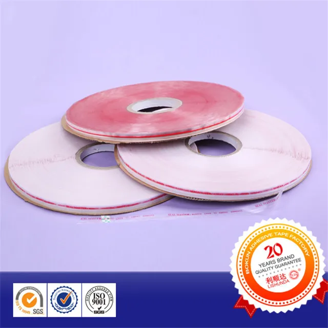 yiwu manufactory produce silicon removable double side bag closing tape  for garment t shirt bag opp bag use