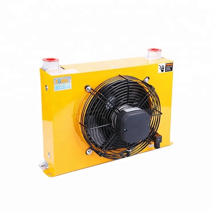 Новый дизайн алюминиевого сплава пластина fin охладитель гидравлического масла с 24 В вентилятор