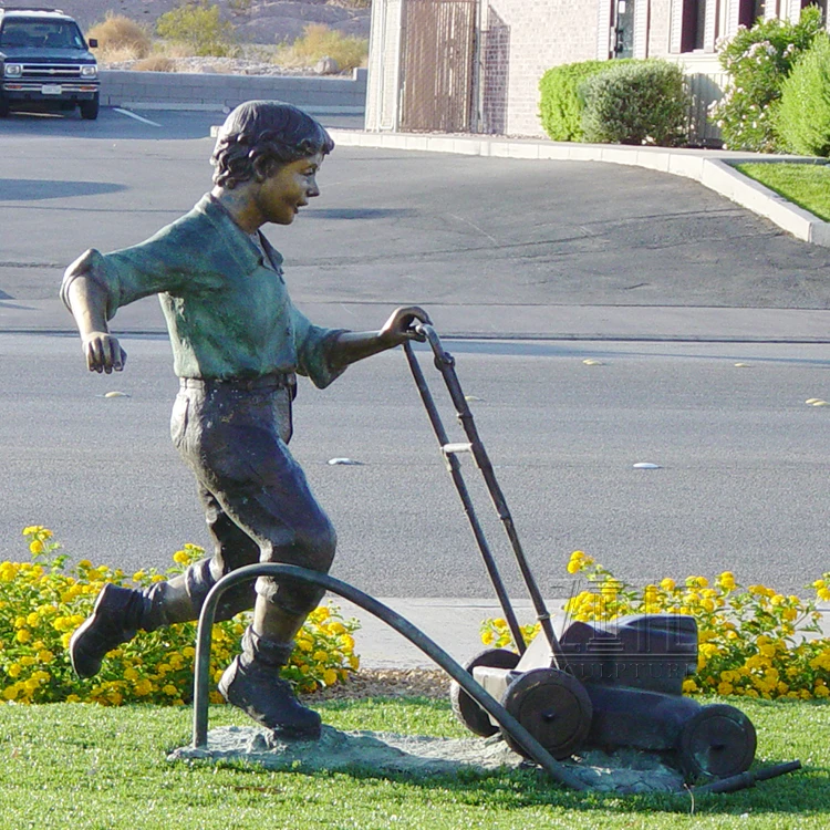 Modern Decoration bronze children riding crocodile statue sculpture