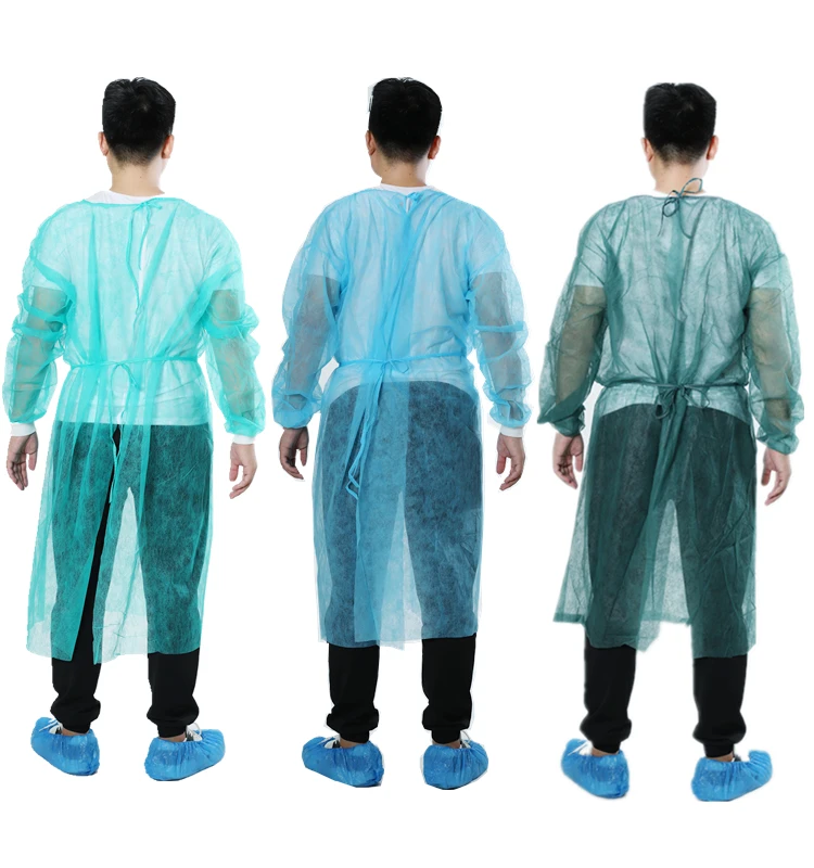
Medical Disposable Non-woven PP Surgeon Patient Gown With Elastic/Knit Cuffs for Examination 