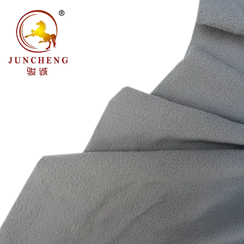 one side crushed comfortable knitted 100 polyester polar fleece fabric for garments