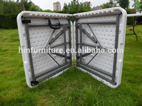 Foldable Portable Table Traveling Plastic 120cm Outdoor Table Dutable Powder-coated Steel Tubular Fram Modern for 4 Seats 45mm