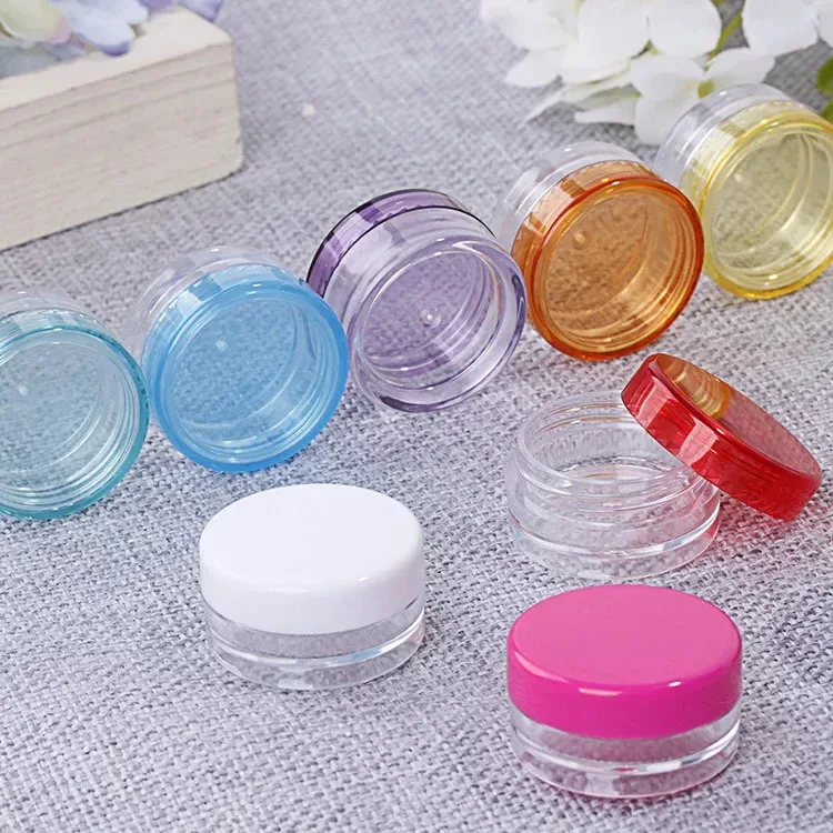 
3g 5g colorful Plastic PS cream jar ,Small capacity powder jar, eye shadow/cream jar 