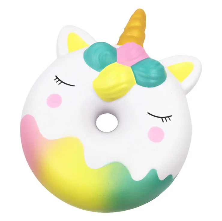 2021  Wholesale OEM Slow Rising Soft Scented Custom Christmas Promotional PU Decorative Giant Unicorn Donut Squishy