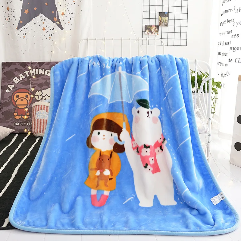 
Super soft thick double fleece flannel children baby blanket bed sheet set blanket 100% polyester 