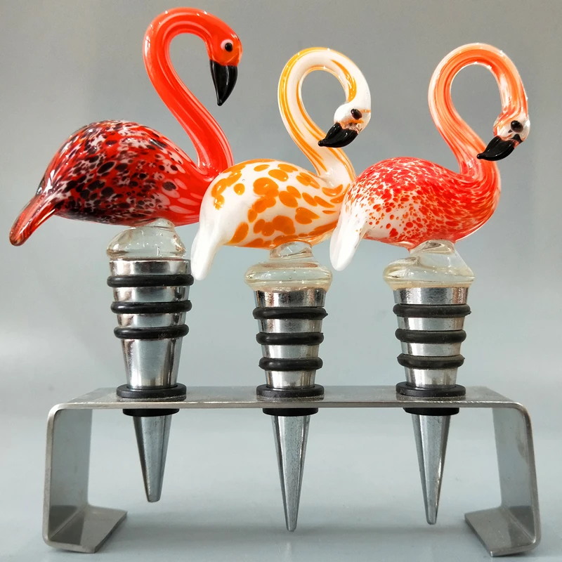 Handmade  murano glass swan wine bottle stopper
