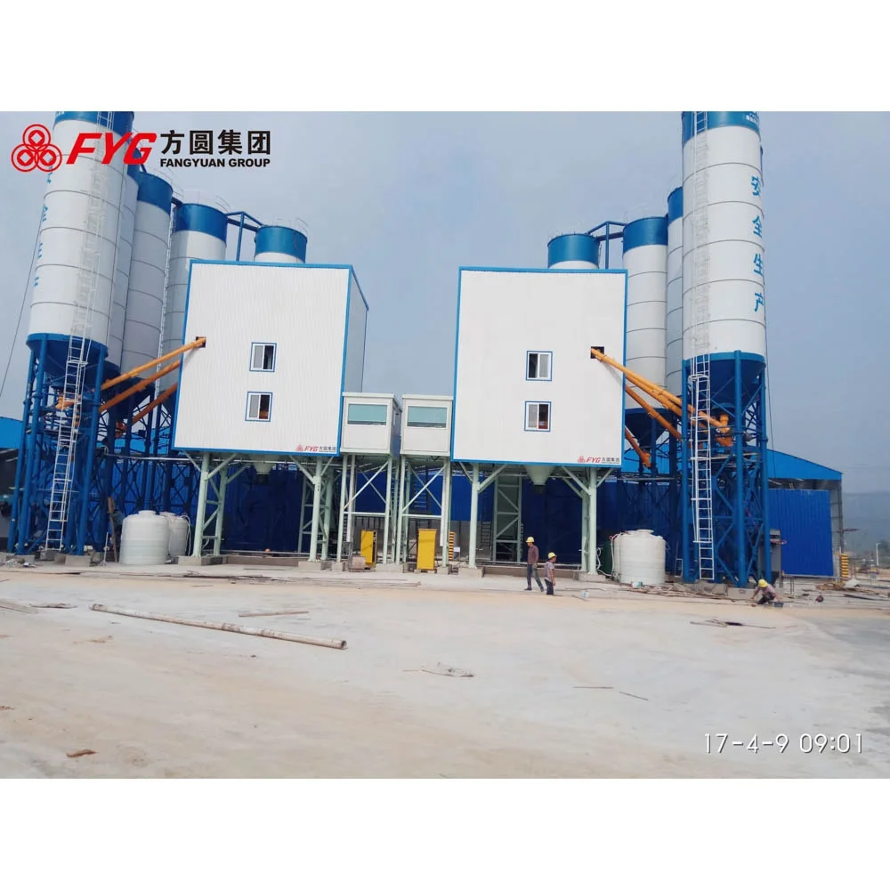 HZS120 mobile cement concrete mixing plant station