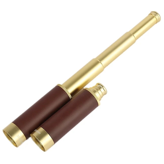 Морской телескоп 25x30 с латунным/кожаным покрытием