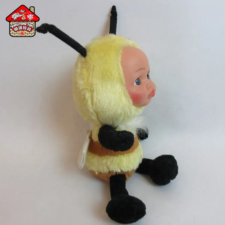 High Quality Plush Doll Toy Insect Maya Bee Custom Lovely Stuffed Toy Face for Promotional Baby Toy Bee with Rubber