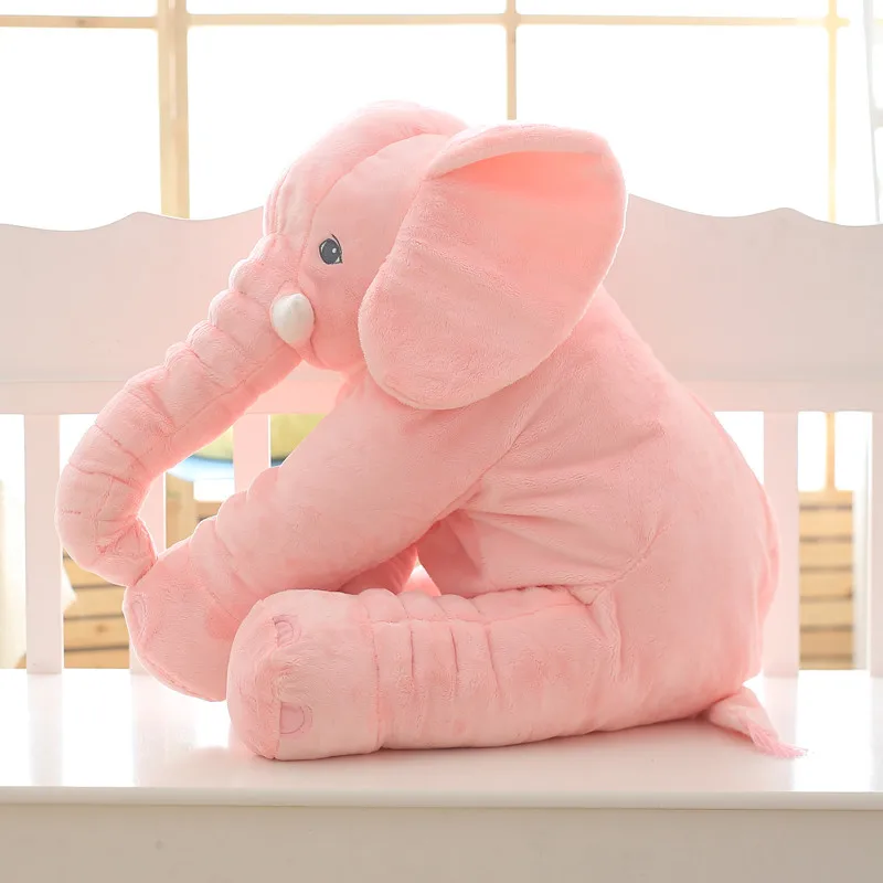 Lustomized wholesale luxury pink elephant pillow baby soft as 60cm plush stuffed material elephant plush toys