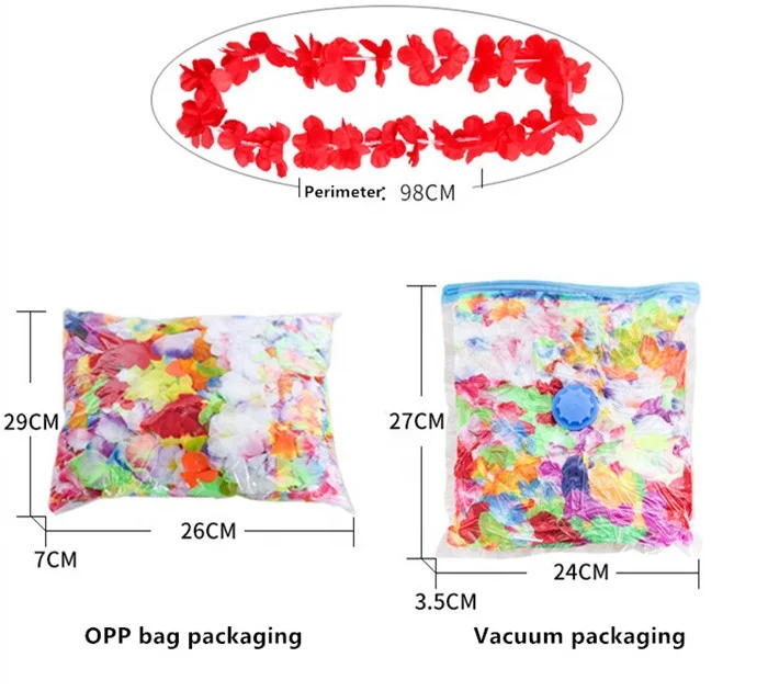 F-1387 Wholesale Colorful Artificial Silk Leis Necklace Garland Hawaii Wreaths
