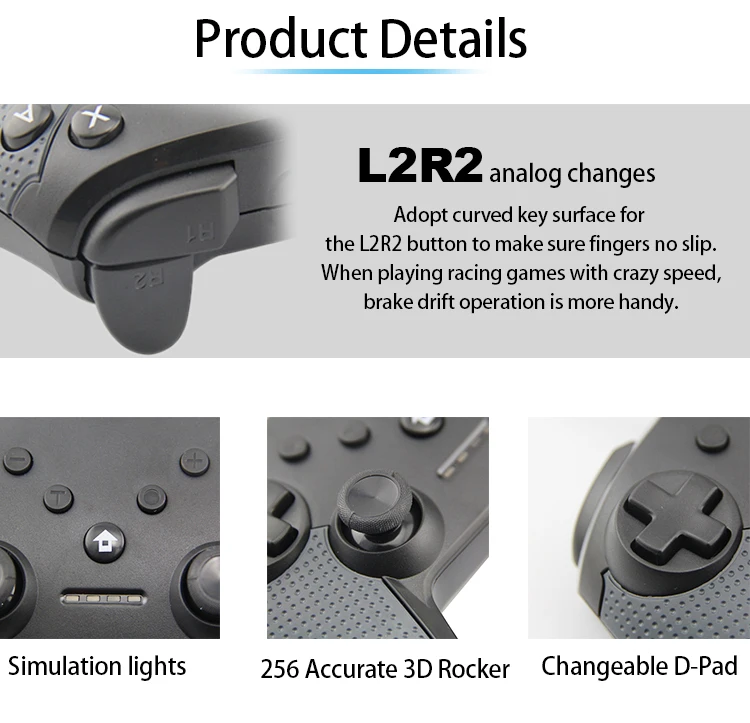 Сделано в Китае завод продажи черный 2.4g беспроводное устройство геймпад Joypad для Nintendo Switch Pro контроллер