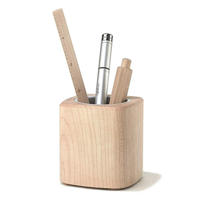 Eco-friendly Desktop Walnut Wood Pen Holder in Stock