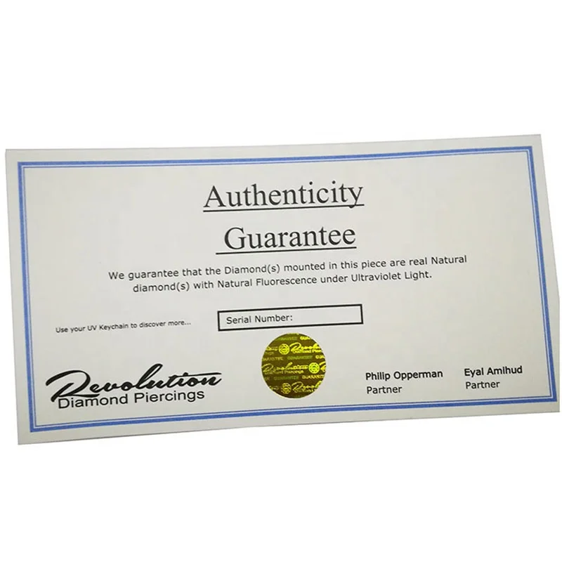 Custom anti-counterfeiting security uv dull watermark paper hot stamped hologram secure certificate