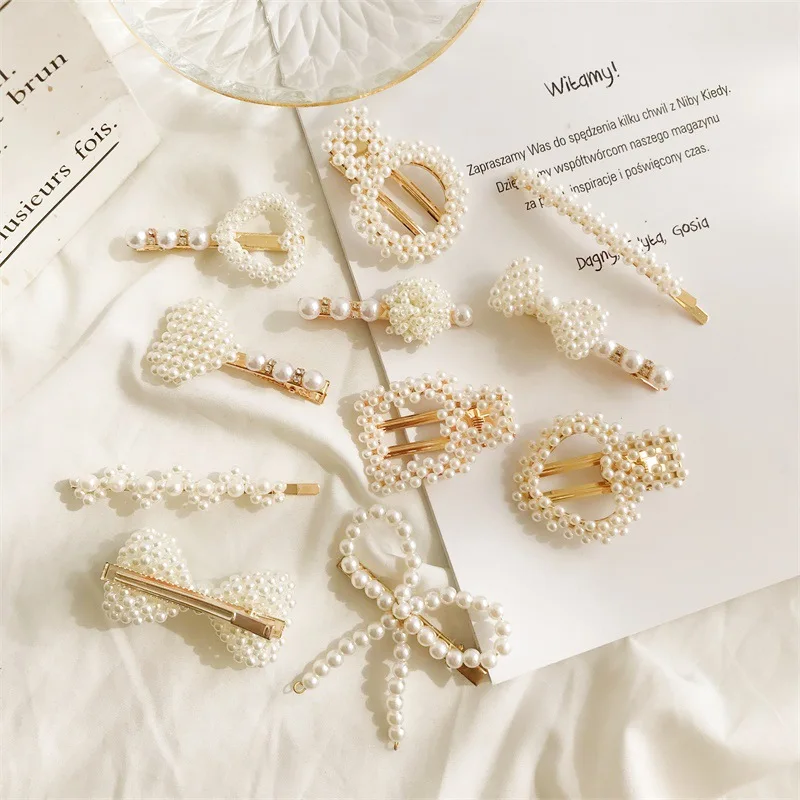 Korean design ins pearl hair clip wholesale in mixed models high quality hair clip for women