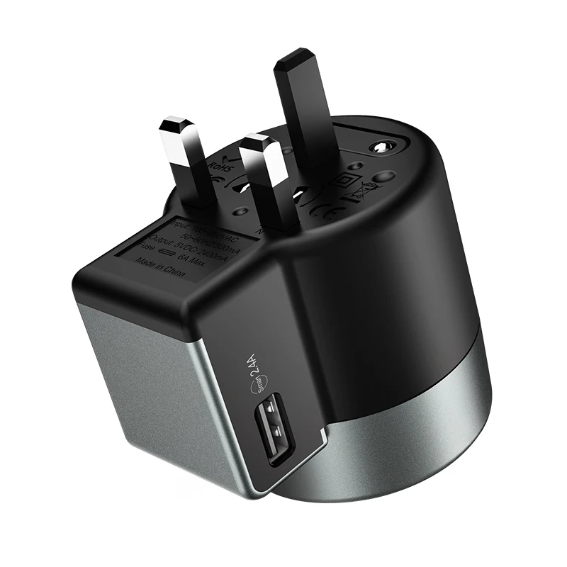 HOCO AC4 Dual Port Rotating Charging Universal Converter 2.4A Travel Charger