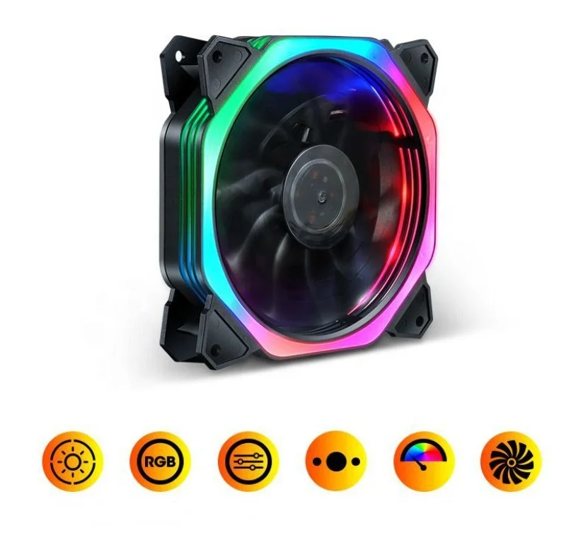
RGB Adjusted circle LED 120mm 12v dc Computer RGB Cooling Fan for computer case 