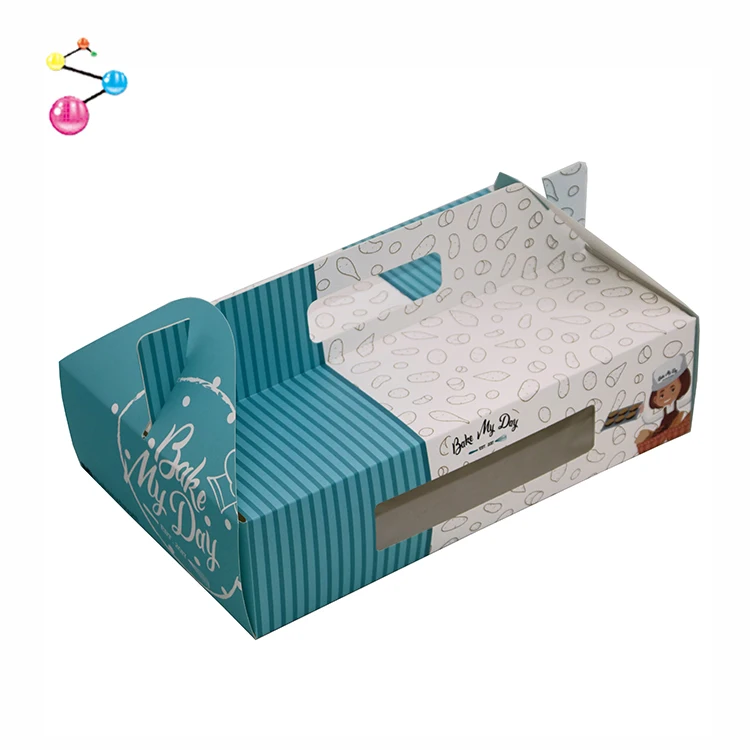 Sample Available Paper Bakery Sweet Candy Macaron Cookie Custom Cake Take Away Food Packaging Boxes With Window