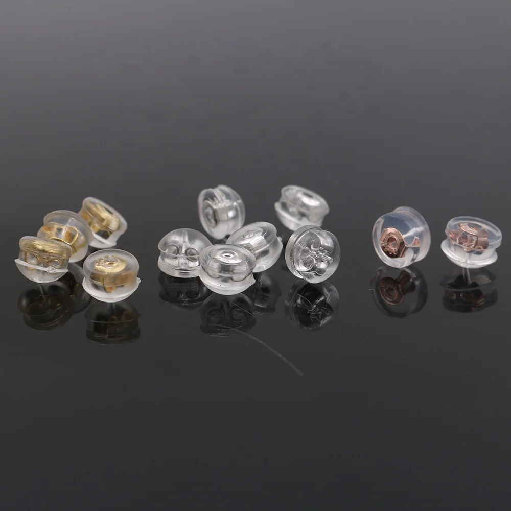 2024 New High Quantity Round Silicon Hypoallergenic Earring stud Backs
