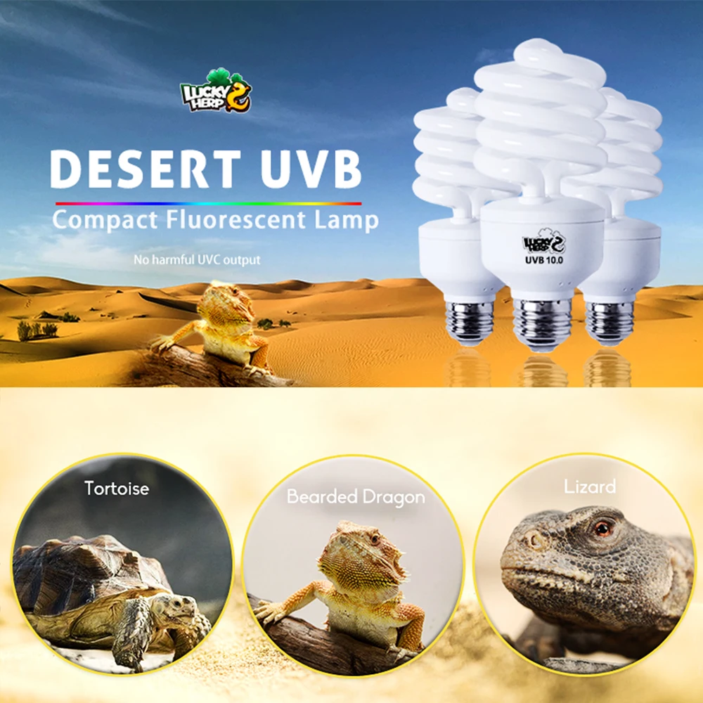 Компактная люминесцентная лампа для рептилий uva uvb 10 0 13 Вт 26 тепловая черепахи