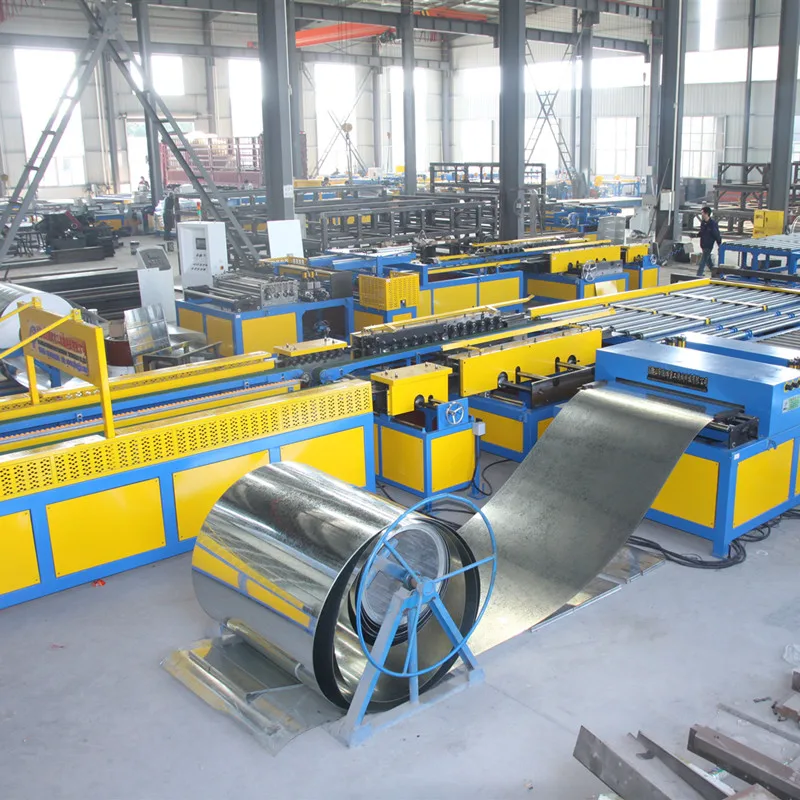 HVAC U Shape Air Duct Auto Production Line V For Square Steel Ventilation Pipe
