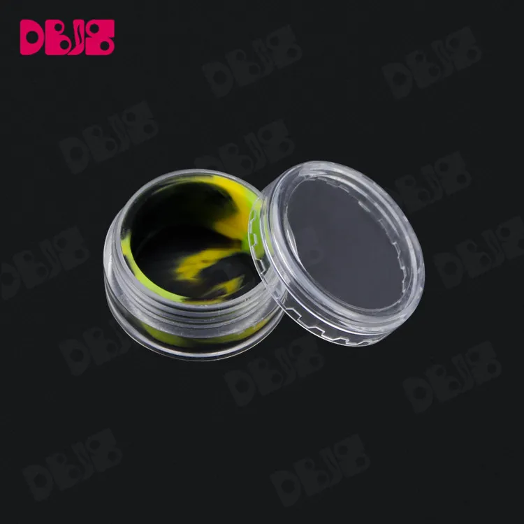 
Unique Design Silicone Container Wax Jars Custom Logo Plastic Clear Wax Container Jar 
