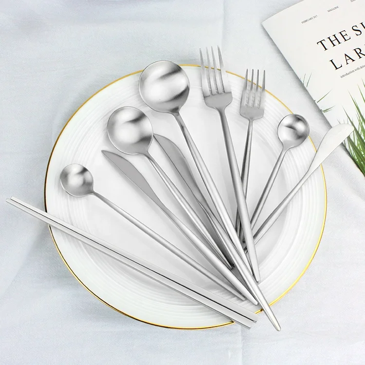 
Amazon Top Seller Home Hotel Stainless Steel 18/10 Dinner Knife Fork Spoon Flatware Silverware for Wedding Cutlery Set 