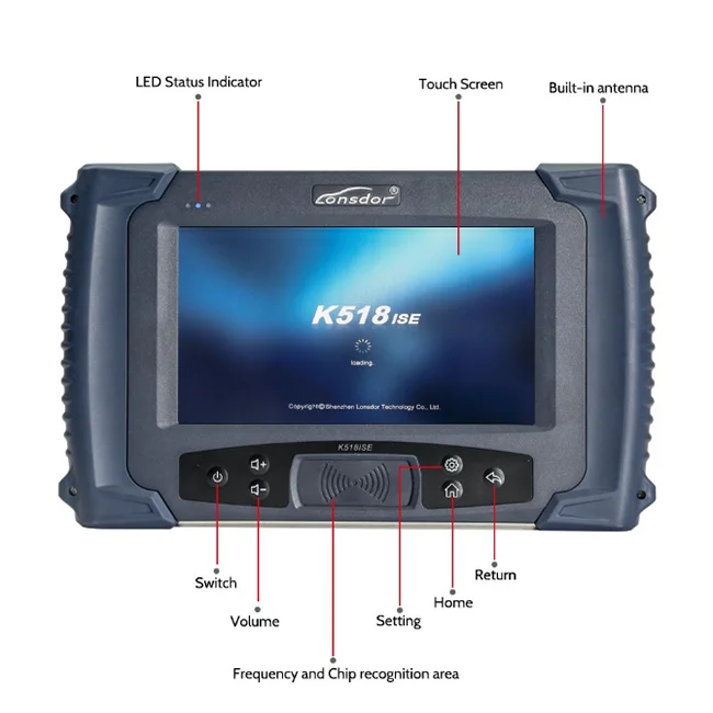 Locksmith tool Lonsdor K518ISE Programmer with Built-in car key 4th and 5th Adapter English Version all cars key programmer
