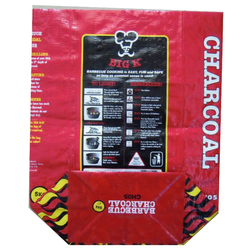 plastic BOPP laminated woven bag square bottom charcoal bag 5kg 8kg 10kg