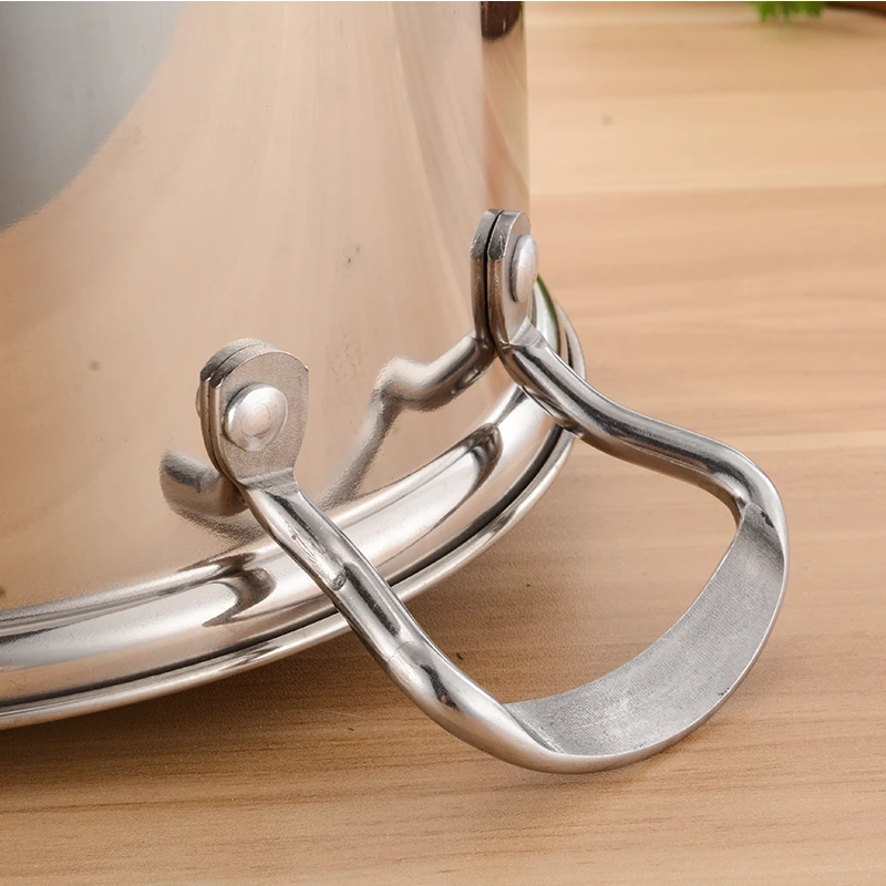Kitchen cookware stainless steel stock pot with glass lid and two side handle