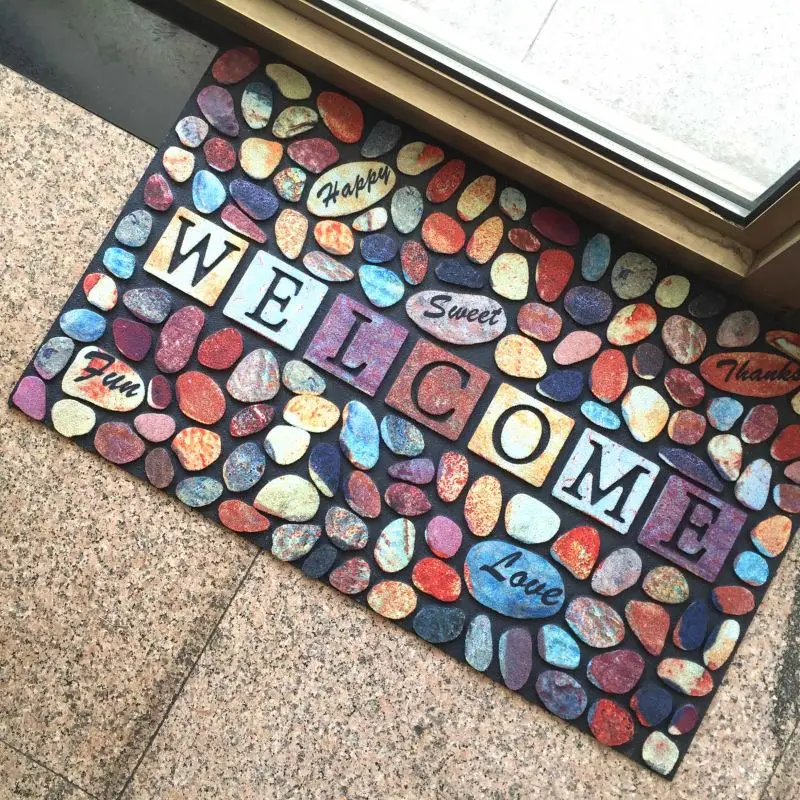 Printed Outdoor Crumb Rubber Nylon Flocked Rubber Door Mats