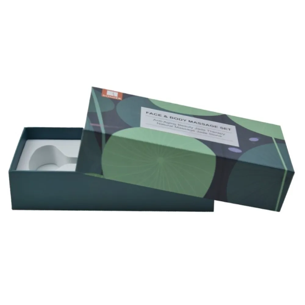 Free Sample China Manufacturer Papierowe Pudelko 2 Piece Lid and Base Jade Roller Gua Sha Box Retail Packaging with EVA Insert