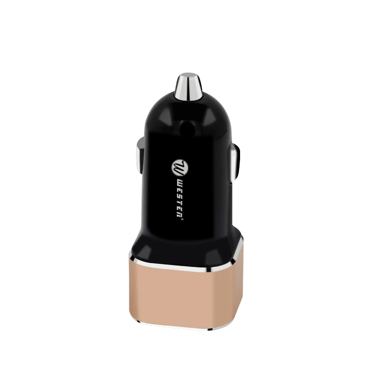 
Aluminum Alloy Favorable Price Mobile Phone Use and Electric Type 5V 2.4A Dual USB Car Adapter 