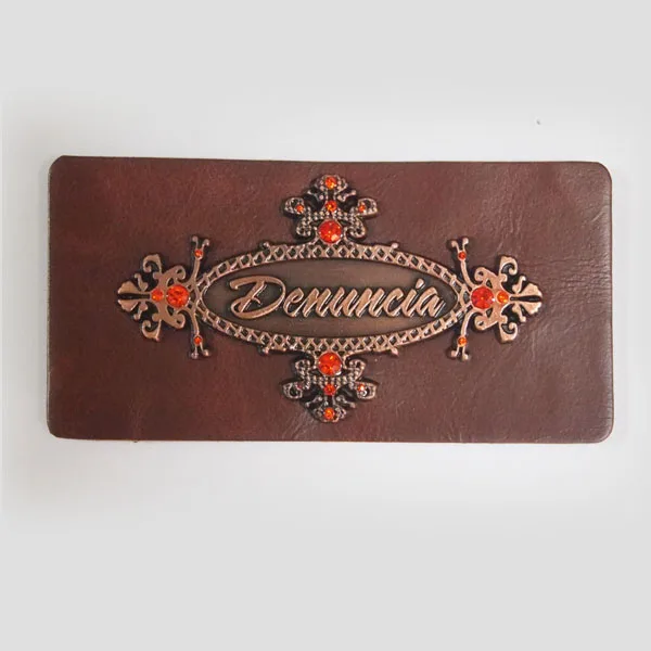 
Garment Jeans PU Leather Labels with Metals and Rhinestones 