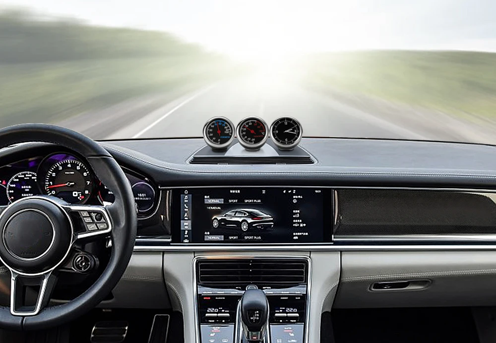 3pcs/set Mini Car Automobile Digital Clock Auto Watch Automotive Thermometer Hygrometer Decoration Ornament Clock