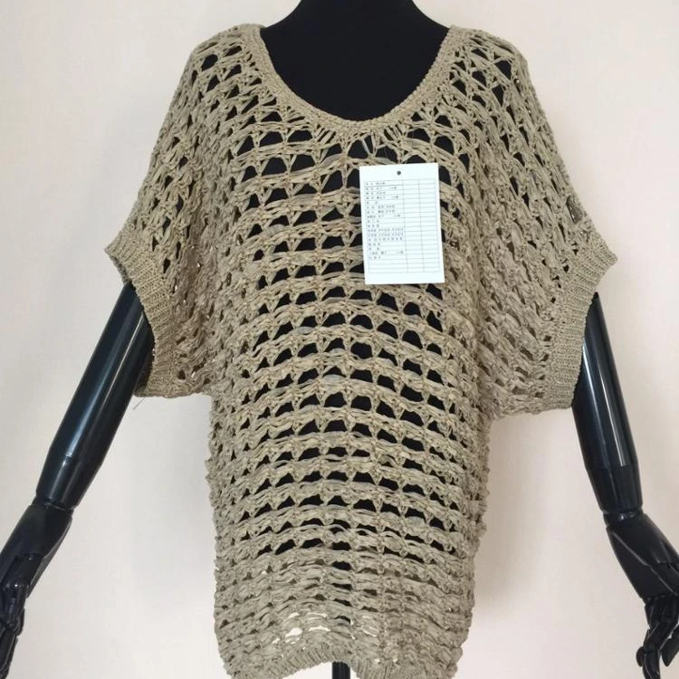 
2019 Summer latest women large size knitted loose pullover oversize hollow out sweater 