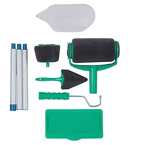 8in1 Set Paint Runner Pro Roller Wall Brush Painting Room Edger Flocked Handle