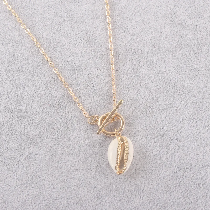 Chunky Seashell Design Jewelry Gold Chain Cowrie Shell Necklace For Women