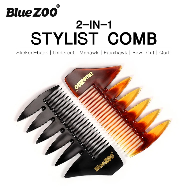 2 in 1 Hair Stylist Comb for Men,Wide Teeth Comb