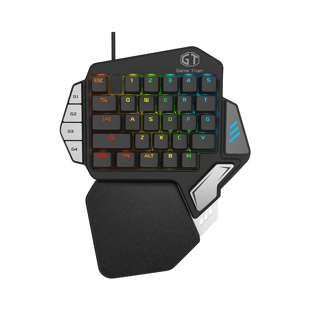 One-handed Mechanical Gaming Keyboard, LED Backlightling USB Wired Battlegrounds Keyboard for Mobile