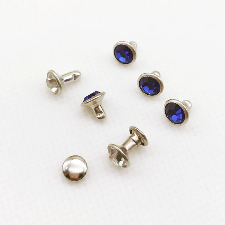 Custom High Quality Metal Button With Rhinestone Pearl Rivet Garment Button For Jeans