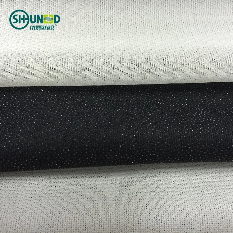PA fusible woven circular knitted interlining 100% polyester 4 ways stretchable  knitted adhesive interfacing for casual clothes